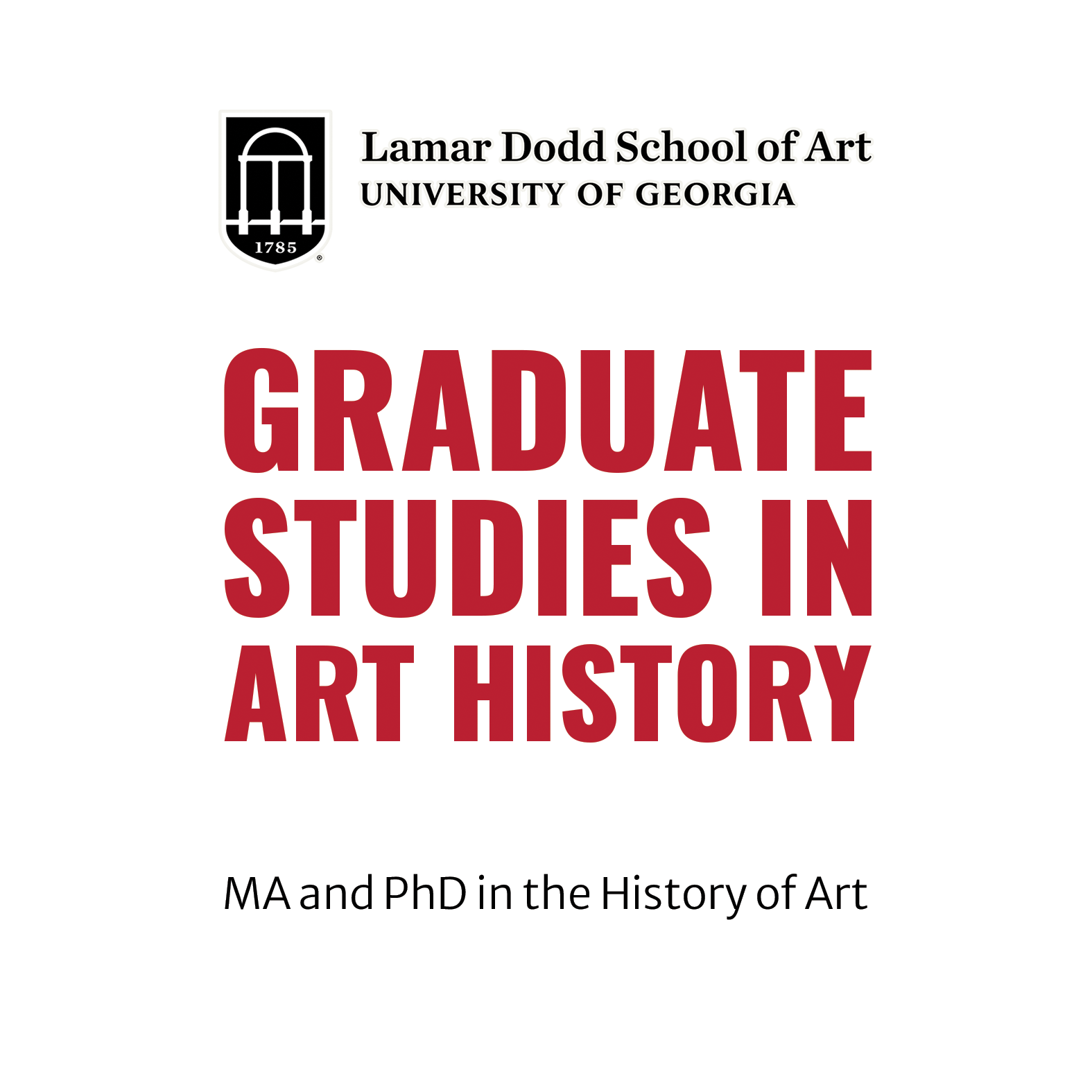 Lamar Dodd School of Art, Graduate Studies in Art History